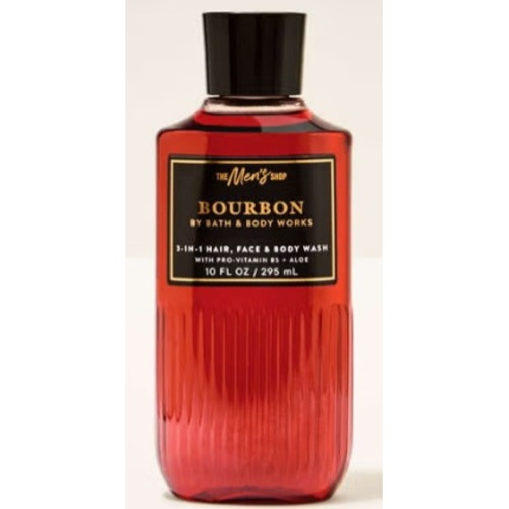 Bath & Body Works Bourbon 3-in-1 Hair‎ Face Body Wash 10 oz Mens Shop New